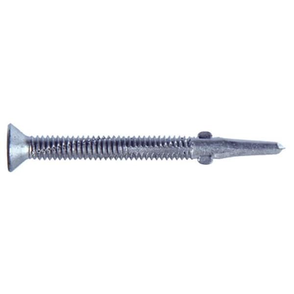 Self-Drilling Screw, #12 x 2-1/2 in, Silver Ceramic Flat Head Phillips Drive